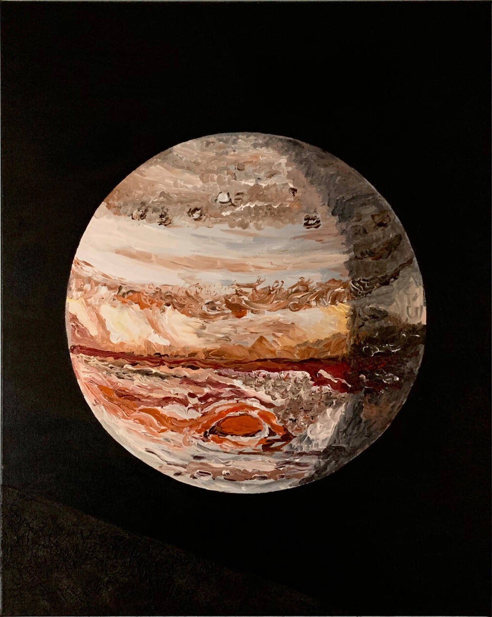 Planetary Landscape · Acrylic on canvas A textural interpretation of Jupiter, painted as a personal gift for my brother.