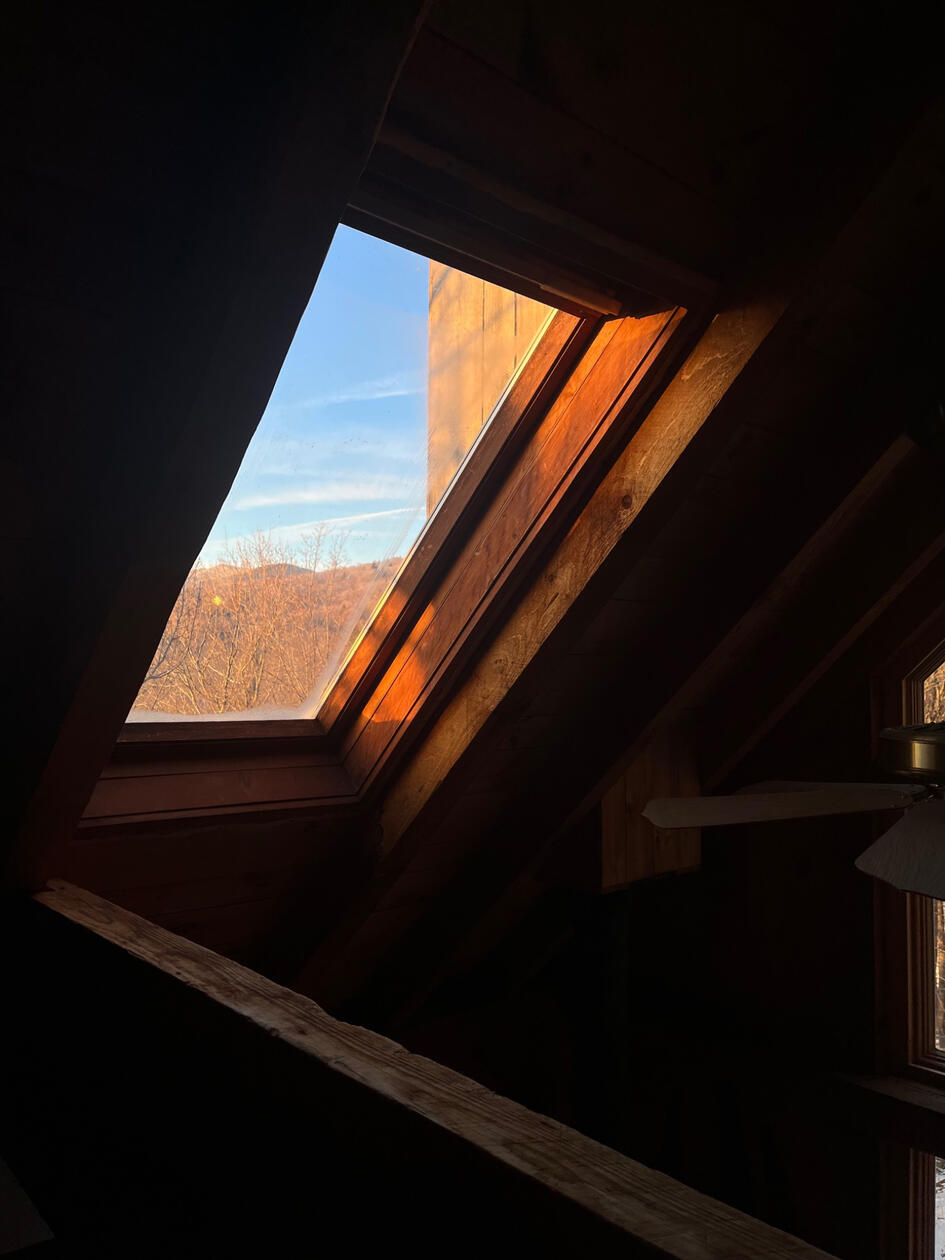 Light and architectural study in a mountain cabin • Near Killington, Vermont