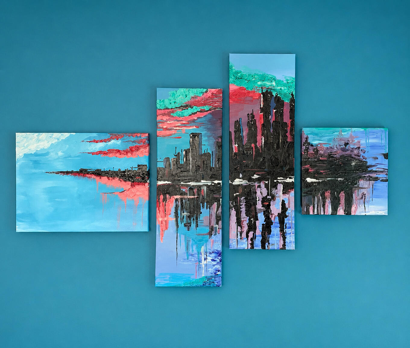 Contemporary Abstract Cityscape · Acrylic on canvas This painting is special to me because it was my second attempt at painting. It still hangs in my childhood bedroom.